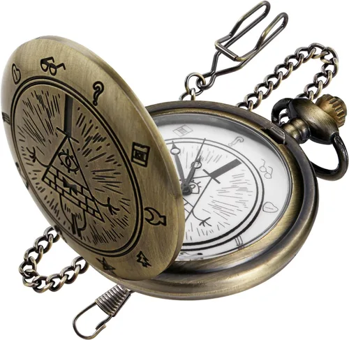 Vista 10 de Bronze G Quartz Pocket Watch for Men, Men's Quartz Pocket Watch with Chain Anime-G