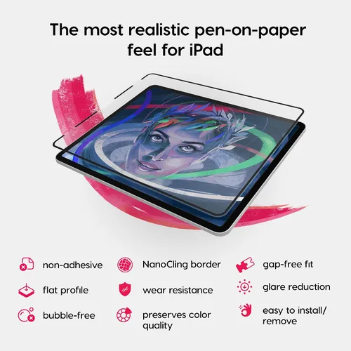 Vista 4 de Astropad Rock Paper Pencil v3.0 - Protector de pantalla de papel para iPad Mini 6ª generación y iPad Mini 7ª generación + Puntas de Apple Pencil