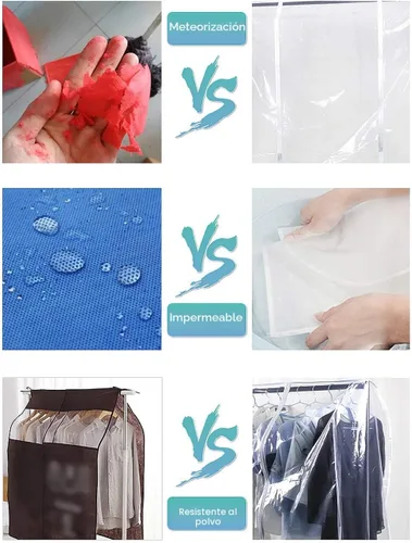 Vista 6 de Ruibo Funda Transparente para Perchero de Ropa, Funda para Perchero de Ropa con 2 Cremalleras Duraderas/Ropa Impermeable, Protector a Prueba