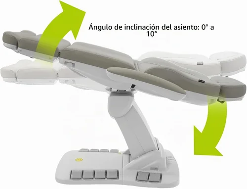 Vista 8 de SKINACT Palma - Mesa de tratamiento médico eléctrico de 4 motores y silla facial con giratorio, altura ajustable, respaldo, inclinación del asiento