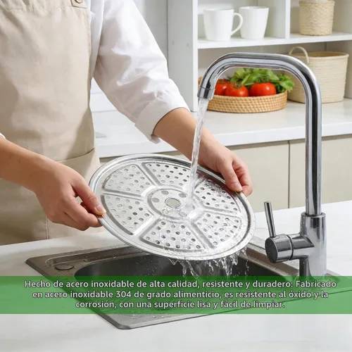 Vista 5 de Estante de vapor de acero inoxidable 2 piezas de 8.6 pulgadas para olla a presión instantánea