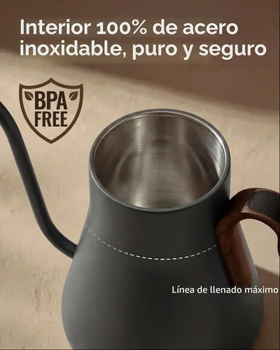 Vista 7 de INTASTING - Hervidor eléctrico de cuello de cisne con control de temperatura de ± 1 ℉, 0.9 litros Gris mate