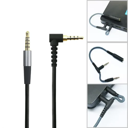 Vista 4 de NewFantasia Cable de audio de repuesto de 0.138 in 5 polos macho compatible con SteelSeries Arctis Nova 1, 1X, Pro, 7, 7X, 1P auriculares