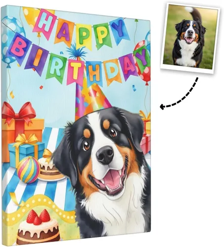 Vista 8 de Nxwdwqa Impresiones en lienzo estadounidenses personalizadas con fotos de tu mascota, arte de pared de lienzo americano personalizado, carga tu foto