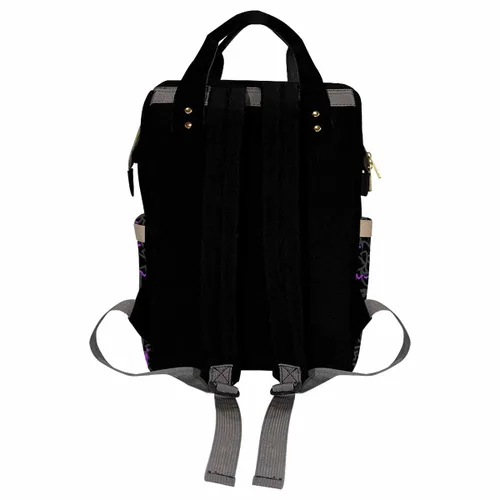 Vista 2 de Newcos Mochila de pañales personalizada con nombre, bolsas de bebé negras personalizadas para recién nacidos, niños y niñas, bolsa de guardería