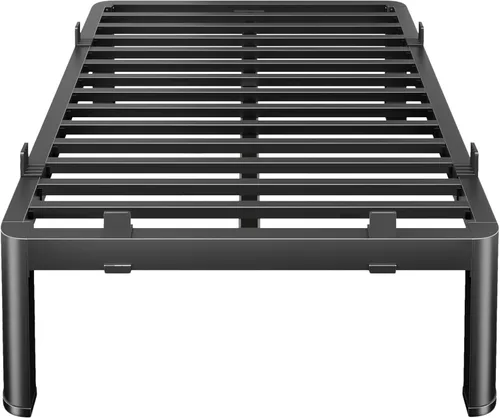 Vista 44 de MAF - Base de cama de plataforma de 14 pulgadas para cama individual con listones de madera, base de cama de metal resistente de 3500 libras