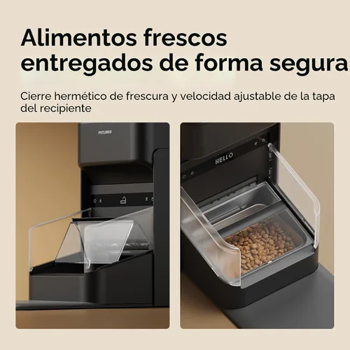 Vista 9 de PETLIBRO Alimentadores RFID para 2 gatos, sensor de collar para comidas personalizadas, reconocimiento de gatos, seguimiento de dieta y antirrobo