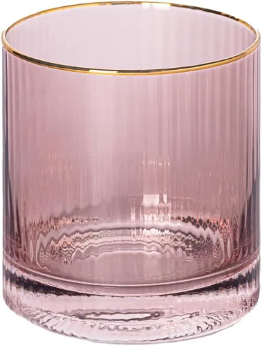 Vista 8 de Mary Square 47881 Gold Rim - Taza de bebida de cóctel para vino de champán con tallo de vidrio acanalado duradero de 5 onzas, accesorio para carrito