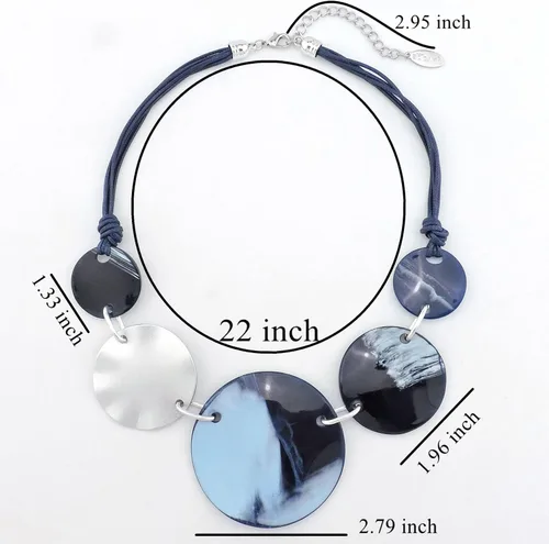 Vista 6 de Bocar Collar con colgante de acrílico irregular grueso para mujer, collar grande de 22 pulgadas