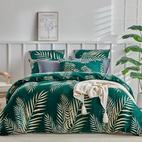 Vista 12 de Lekesky Funda de edredón reversible tamaño Queen, juego de funda de edredón tamaño Queen de 3 piezas, juego de ropa de cama de microfibra verde