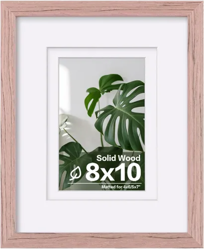 Vista 236 de Egofine - Portarretratos de 4 x 6 pulgadas, de madera maciza con plexiglás, para fotos de 3.5 x 5 con paspartú o de 4 x 6 sin paspartú, para colocar