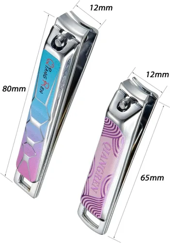Vista 5 de Juego de cortaúñas súper afilado y fuerte, cortaúñas de uñas y pies de acero inoxidable fuerte para mujeres u hombres (estilo 2)