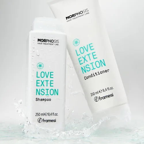 Vista 6 de FRAMESI Morphosis Love Extension Champú de 8.4 onzas líquidas, champú para extensiones de cabello y pelucas, ingredientes naturales, limpia e