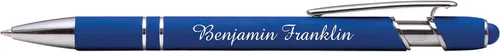 Vista 3 de ExpressDesigns™ - Bolígrafos personalizados premium con lápiz óptico Ráfaga de color Bolígrafos personalizados con nombre impreso de metal suave