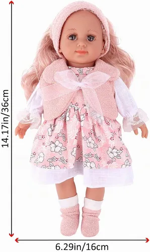 Vista 4 de deAO Set de Juego de Muñeca Bebé Muñeca Bebé de 14 Pulgadas con 3 Prendas de Ropa y Accesorios Conjuntos de Vestir para Muñeca de Niña, Regalo