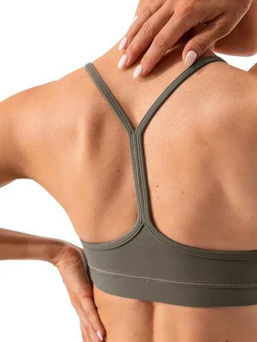 Vista 6 de Ukaste Sujetador deportivo con espalda en Y para mujer, con relleno de tirantes delgados, de bajo impacto, para entrenamiento y yoga