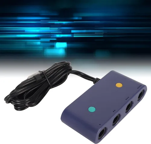 Vista 4 de Adaptador de controlador para Gamecube, convertidor de controlador de juego 3 en 1 para Switch, para WiiU, PC USB y para OS X, con 4 puertos y cable