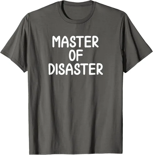 Vista 36 de Camiseta divertida con texto en inglés "Master Of Disaster