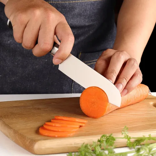 Vista 2 de KEEMAKE Juego de cuchillos Santoku de 2 piezas, juegos de cuchillos de chef japonés con cuchillos de cocina de acero inoxidable de alto carbono