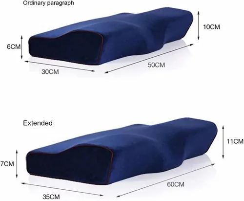 Vista 6 de Almohadas de espuma viscoelástica, gel refrescante, almohada ortopédica cervical para dolor de cuello, tamaño ergonómico estándar con funda lavable