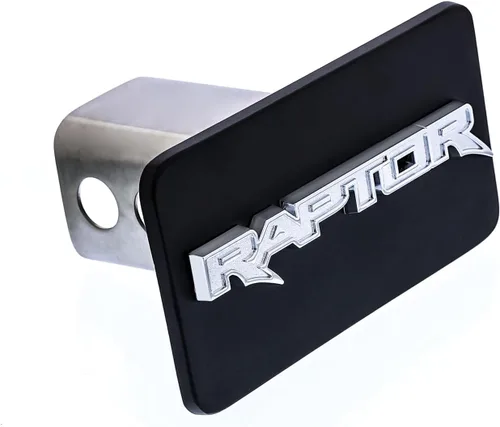 Vista 10 de Ford Raptor Cubierta de enganche rectangular con revestimiento negro con emblema 3D Ford Raptor negro para enganche de remolque (2 pulgadas) receptor