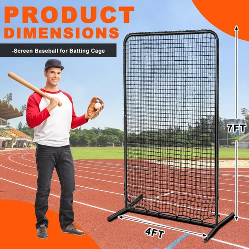 Vista 2 de I Screen Baseball for Batting Cage Baseball Softball Pitching Screen Net Pitcher Protection Pitching Net Protector with Portable Bag for Batting