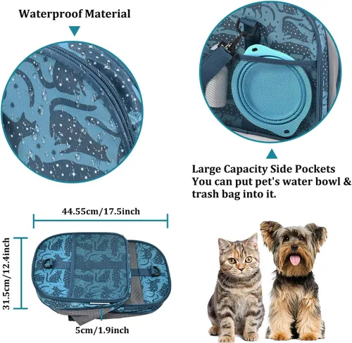 Vista 5 de Transportador de Mascotas de Lados Suaves para Perros Pequeños, Gatos, Cachorros, Transportadores de Gatos Aprobados por Aerolíneas, Transportador