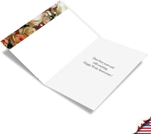 Vista 2 de NobleWorks Tarjeta de felicitación de 4º aniversario (compañero de trabajo) con sobre de 5 x 7 pulgadas para hombres, mujeres (1 tarjeta) 4 años