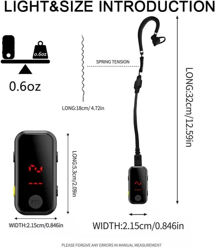 Vista 5 de Super Mini Walkie Talkies Pro con impermeable, radio bidireccional con auriculares para adultos, al aire libre, senderismo, béisbol, restaurante