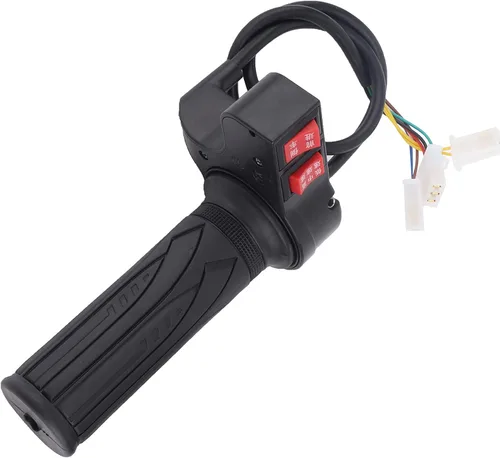 Vista 7 de Mango de acelerador de bicicleta eléctrica universal, 3 velocidades ajustable con control de avance/retroceso para kit de conversión (negro)