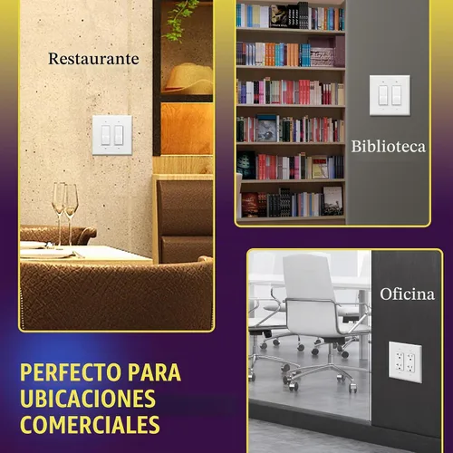 Vista 6 de ENERLITES - Cubierta decorativa de interruptor doble, placa de pared de dos salidas, 2 bandas de gran tamaño, 5.50 x 5.50 pulgadas, termoplástico