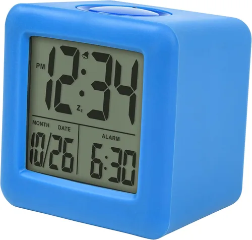 Vista 2 de Equity 73005 - Reloj despertador LCD con luz inteligente, color azul