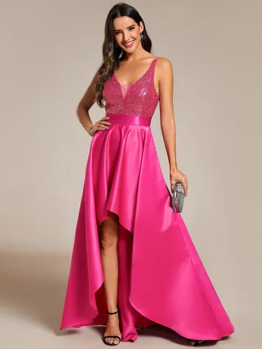Vista 3 de Ever-Pretty Vestido de fiesta largo con cuello en V para mujer, 0667