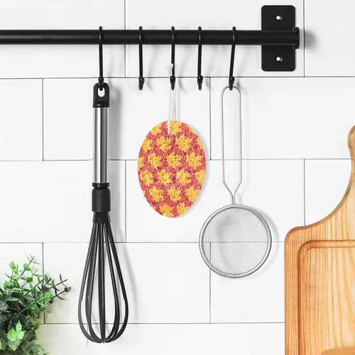 Vista 7 de Esponjas de cocina para lavar platos, esponjas de cocina para el hogar, esponja absorbente reutilizable hojas de arce de otoño