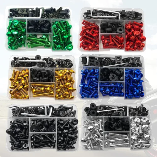 Vista 7 de Kit de pernos de carenado de motocicleta, 195 piezas, tornillos de sujeción, versión mejorada para CBR 600RR 1000RR 650F Suzuki GSXR600 750 1000