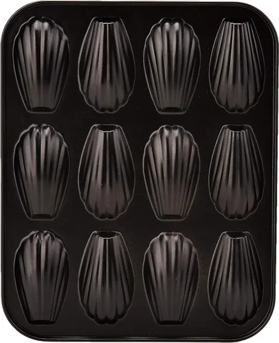 Vista 4 de IBILI Madeleine Pan – 12 tazas antiadherente francés para hornear Hecho en España Molde para pastel Madeleine con forma de concha de 12