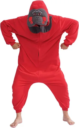 Vista 4 de Adult Cartoon Orangtan Onesie Costume Animal Cosplay Homewear Pajamas Sleepwear for Women and Men