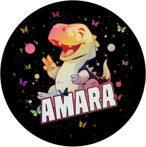 Vista 3 de AMARA - Adorable nombre de niña con lindos PopSockets de dinosaurio intercambiables PopGrip