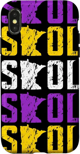 Vista 5 de Funda para iPhone 13 Pro Max SKOL envejecido vikingo vintage morado y amarillo sobre negro