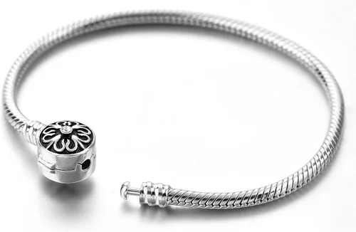 Vista 4 de Long Way Pulsera de plata de ley 925 con cadena de serpiente para adolescentes y mujeres