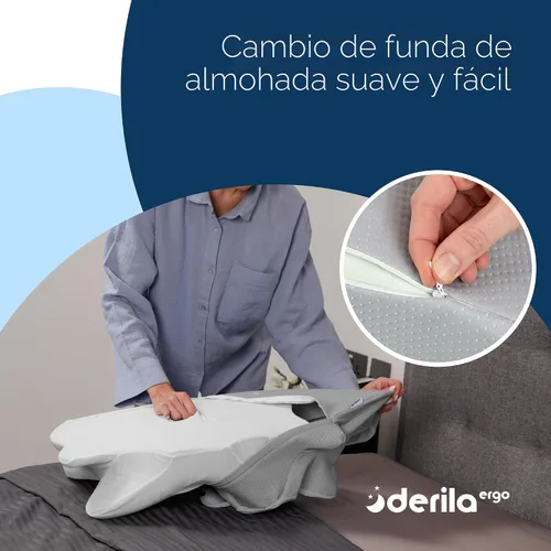 Vista 5 de Derila Ergo - Funda de almohada térmica para almohada cervical para cuello cervical, almohada refrescante para almohada de espuma viscoelástica