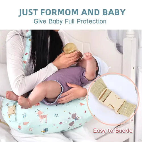 Vista 5 de Almohada de lactancia, almohadas de lactancia materna con funda extraíble de tamaño estándar, almohada de lactancia con relleno transpirable