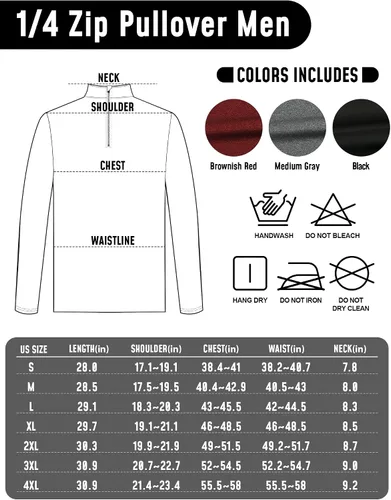 Vista 6 de JumGear-Life 3Pack Men's Quarter Zip Pullover Sweatshirts Long Sleeve Workout Athletic Shirt Dry Fit (Big & Tall Available)