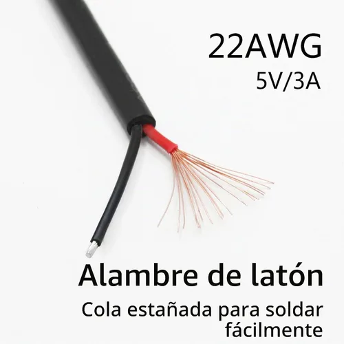 Vista 3 de USB A hembra a 2 Pin alambre desnudo, cable de coleta USB 5V/3A ninguna 2 cables USB A hembra a 2 pines (11.8 in/11 pulgadas)