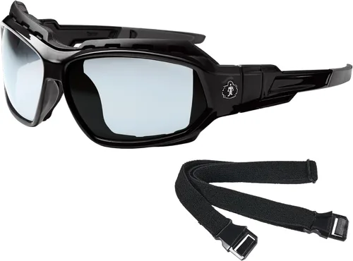Vista 11 de Ergodyne Skullerz LOKI - Spogles de seguridad convertibles, incluye junta de espuma y correa para convertir en gafas, ANSI z87.1