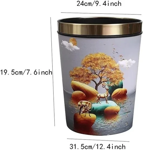 Vista 2 de Garbage Cans Garbage Cans, Decorative Small Trash Can Garbage Container Bin Wastebasket with Patterned Waste Baskets Basket
