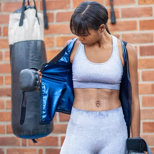 Vista 4 de BXVX - Chaleco reductor de sudor con efecto sauna para mujer, entrenador de cintura transpirable, camiseta sin mangas para sudar, moldeador