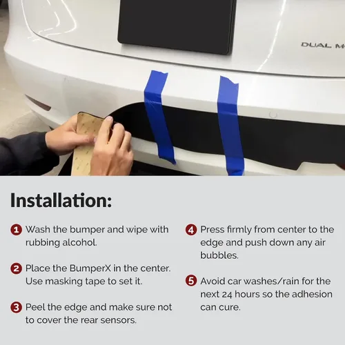 Vista 5 de Protección Trasera del Parachoques del Coche, Protector de Parachoques DIY de Pelar y Pegar, Protector de Parachoques Adhesivo para Coches, Tira