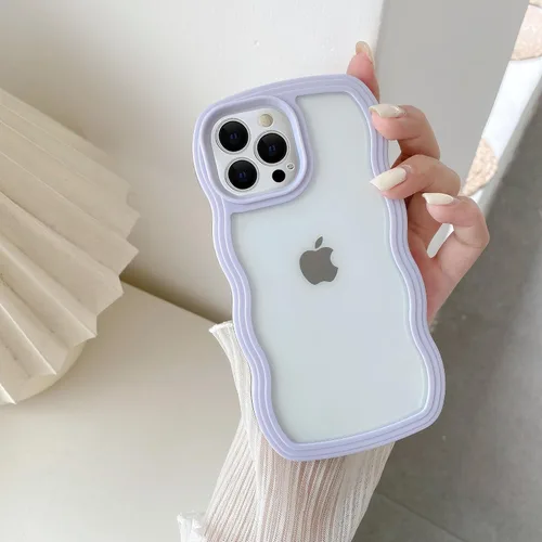 Vista 28 de QLTYPRI Funda compatible con iPhone 7/8/SE, bonita funda transparente con marco ondulado rizado para niñas y mujeres, funda protectora de TPU