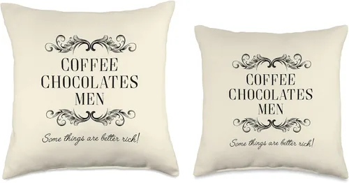 Vista 3 de Ideas de regalo para amantes del chocolate para mujeres, chocolates, café y hombres son mejores ricos, divertido con texto humor, 15.7 x 15.7 in
